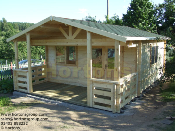 5m x 6.8m Log Cabin with veranda