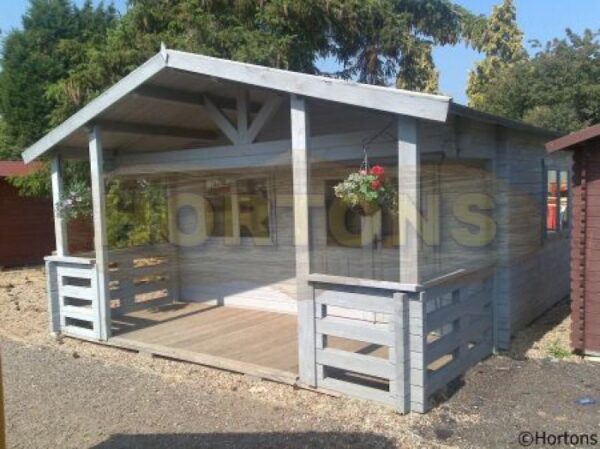 5m x 6.8m Log Cabin with veranda