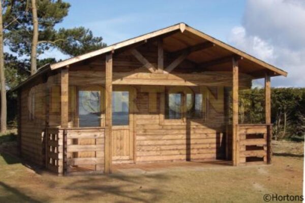 5m x 6.8m Log Cabin with veranda