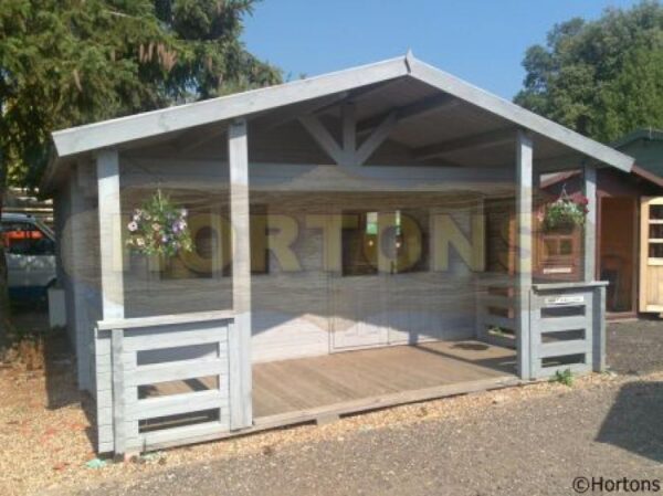 5m x 6.8m Log Cabin with veranda