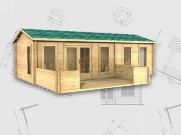 York - 7.5m x 3.5m Log Cabin