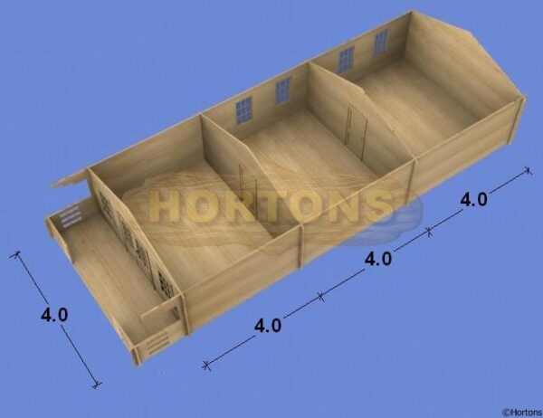 Stroud 4x12 log cabin