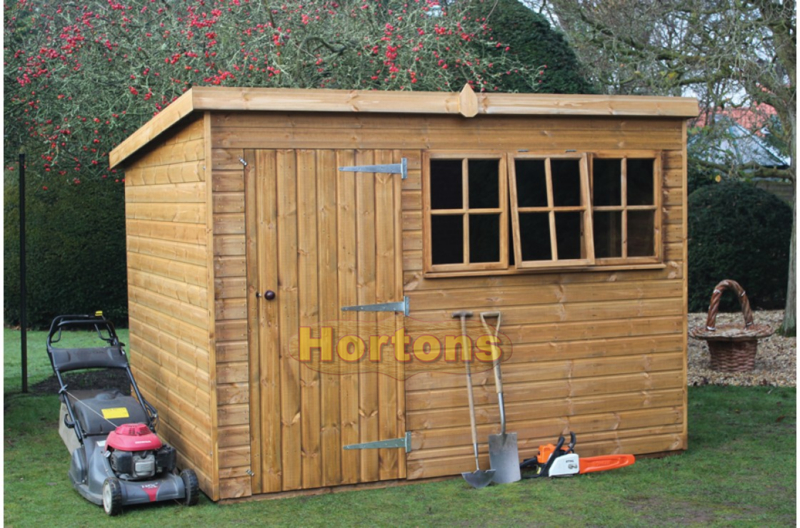 Heavy duty garden pent shed